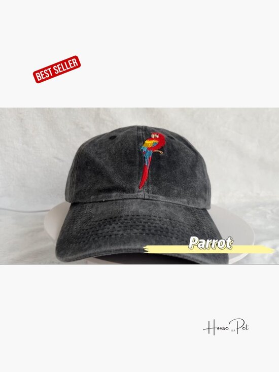 Embroidered Baseball Cap Vintage Washed Distressed Denim Adult main image 4